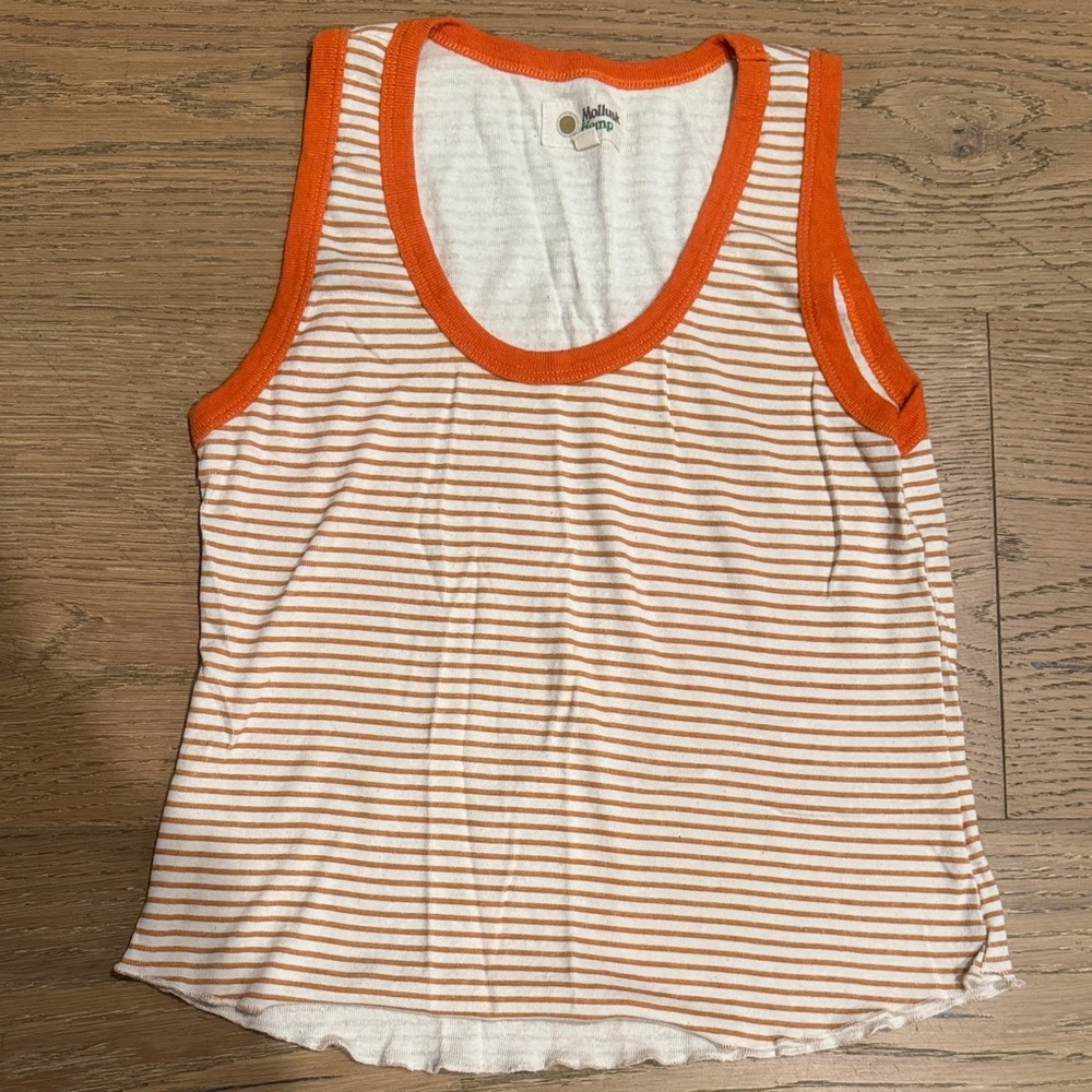 Mellow Orange Striped Tank Top